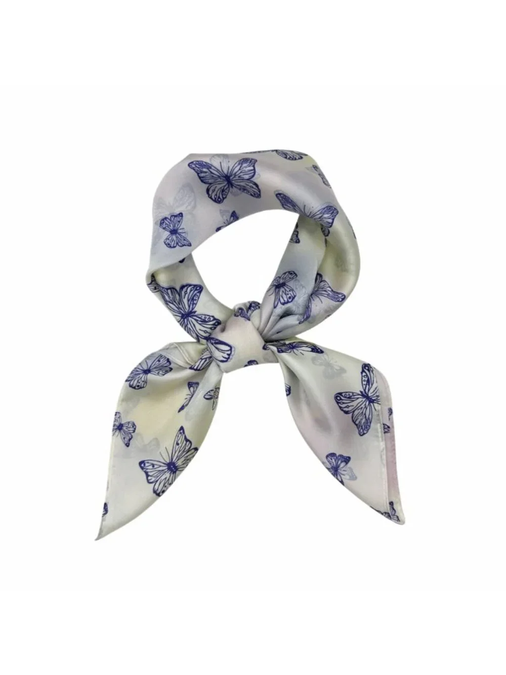 ⭐Luxury Butterfly Scarf Square Silky Head Neck Wrap Purple Cream Accessory hijab